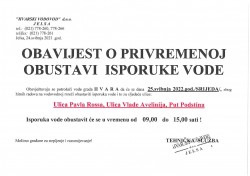 Obavijest Hvarski vodovod_Grad Hvar 25 05 22