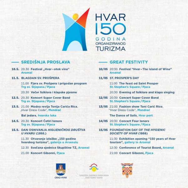 program sredisnja proslava hvar 150 godina turizma